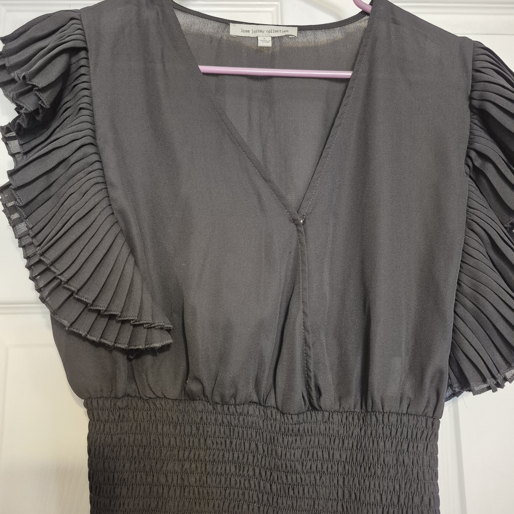 Love Letter Collection Black Ruffled Sleeve Top Whimsygoth Fairycore Darksthetic